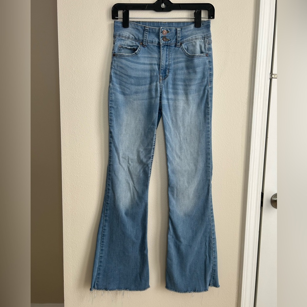 Rewash High Rise Flare Bootcut Double Button Zipper Fly Light Wash Size 3 26